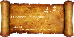 Lunczer Piroska névjegykártya