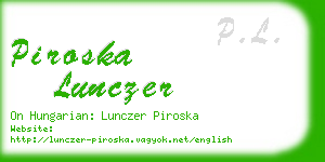 piroska lunczer business card
